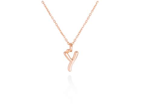 Colgante letra Y en oro rosa 18kt