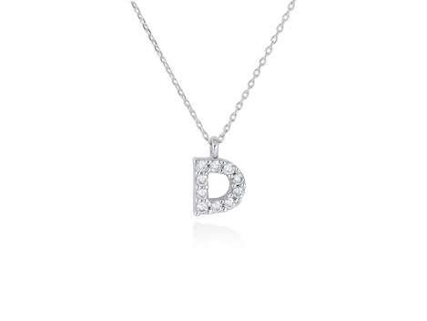 Colgante letra  D de diamantes en oro blanco 18kt