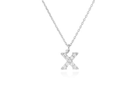 Colgante letra  X de diamantes en oro blanco 18kt