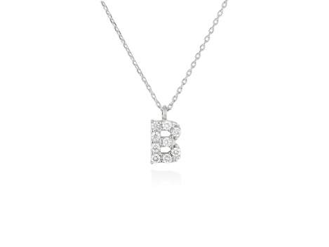 Colgante letra  B de diamantes en oro blanco 18kt