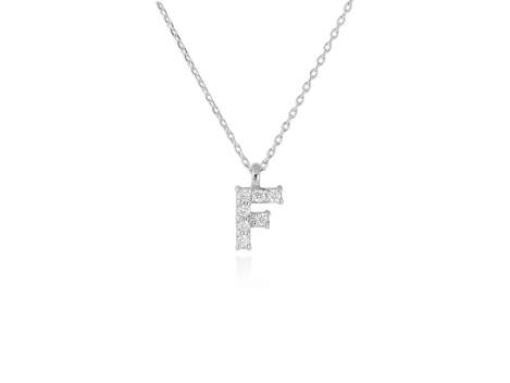 Colgante letra  F de diamantes en oro blanco 18kt