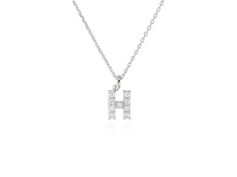 Colgante letra  H de diamantes en oro blanco 18kt