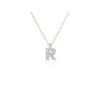 Colgante letra  R de diamantes en oro rosa y blanco 18kt