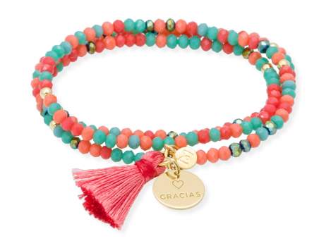 Pulsera ZEN MANDARINA con chapa Gracias