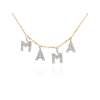 Colgante letra  MAMA de diamantes en oro amarillo y blanco 18kt