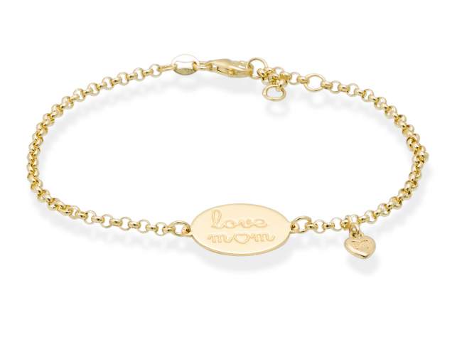 Pulsera MAMÁ  en plata dorada de Marina Garcia Joyas en plata Pulsera de plata de primera ley (925) chapada en oro amarillo de 18kt. (medida de muñeca: 18+2 cm.)