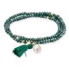 Bracelet ZEN DARK GREEN with pearl