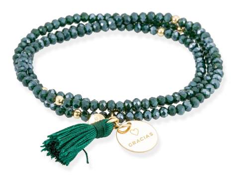 Pulsera ZEN VERDE con chapa Gracias