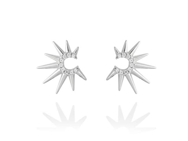 Earrings LYRA  in silver de Marina Garcia Joyas en plata Earrings in rhodium plated 925 sterling silver and white cubic zirconia. (size: 2,2 cm.)