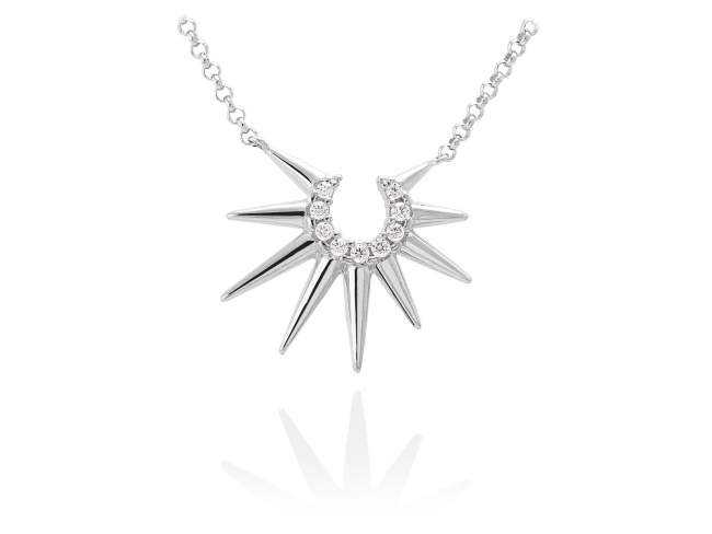 Necklace HALLEY  in silver de Marina Garcia Joyas en plata Necklace in rhodium plated 925 sterling silver with white cubic zirconia. (length: 41+5 cm.)