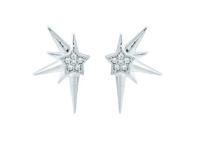 Earrings HALLEY  in silver de Marina Garcia Joyas en plata Earrings in rhodium plated 925 sterling silver and white cubic zirconia. (size: 2,3 cm.)