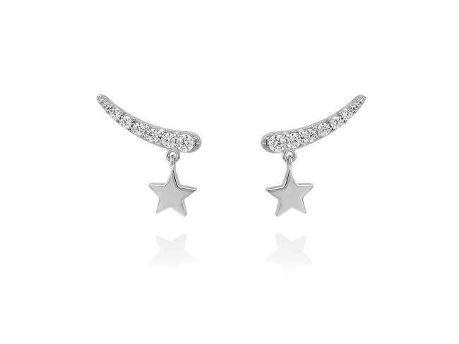 Earrings PERSEO  in silver de Marina Garcia Joyas en plata Earrings in rhodium plated 925 sterling silver with white cubic zirconia. (dimensions of the jewel: 17 x 14 mm.)