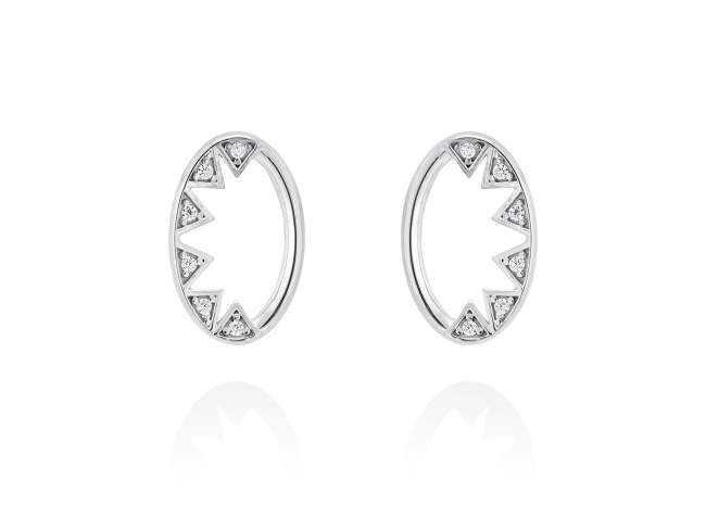 Earrings BALANCE  in silver de Marina Garcia Joyas en plata Earrings in rhodium plated 925 sterling silver and white cubic zirconia. (size: 2,1 cm.)