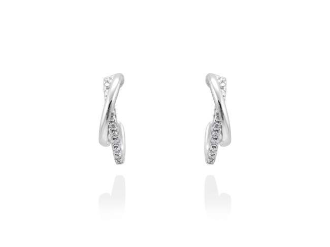 Earrings TRIESTE  in silver de Marina Garcia Joyas en plata Earrings in rhodium plated 925 sterling silver and white cubic zirconia. (size: 2,3 cm.)