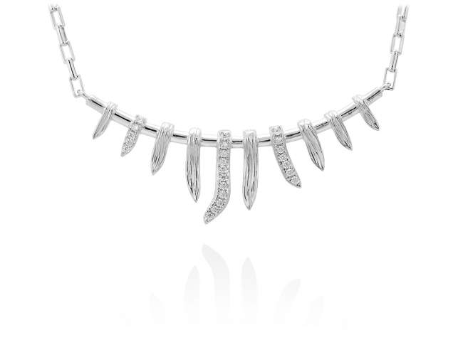 Necklace SIRACUSA  in silver de Marina Garcia Joyas en plata Necklace in rhodium plated 925 sterling silver and white cubic zirconia. (length: 45 cm.)