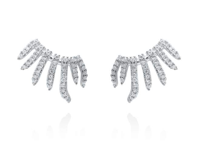 Earrings SIRACUSA  in silver de Marina Garcia Joyas en plata Earrings in rhodium plated 925 sterling silver with white cubic zirconia. (dimensions of the jewel: 2,5 x 2 cm.)