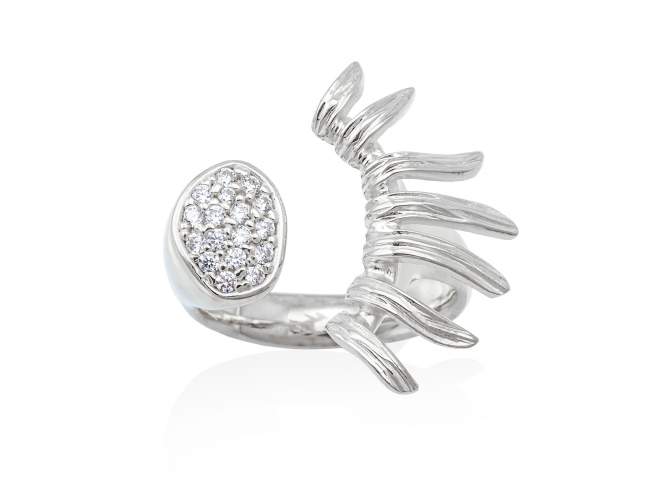 Ring POMPEYA  in silver de Marina Garcia Joyas en plata Ring in rhodium plated 925 sterling silver and white cubic zirconia.  