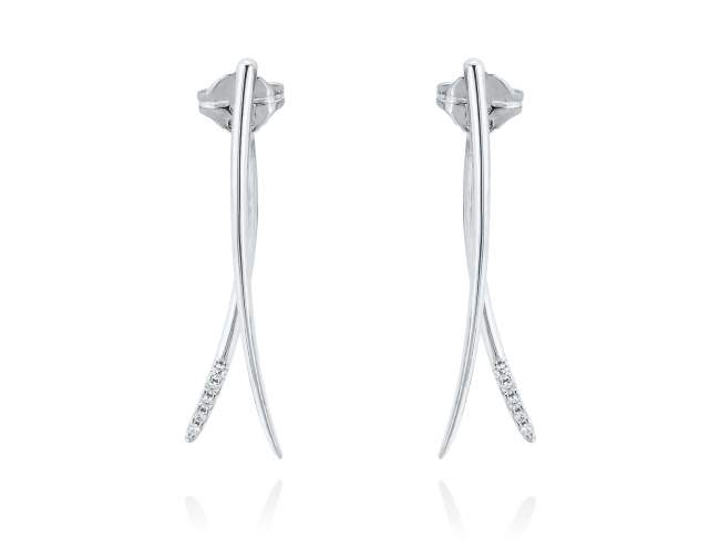 Earrings PALERMO  in silver de Marina Garcia Joyas en plata Earrings in rhodium plated 925 sterling silver and white cubic zirconia. (size: 5 cm.)