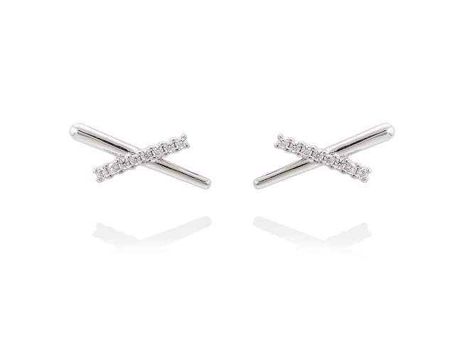 Earrings FERRARA  in silver de Marina Garcia Joyas en plata Earrings in rhodium plated 925 sterling silver and white cubic zirconia. (size: 2 cm.)