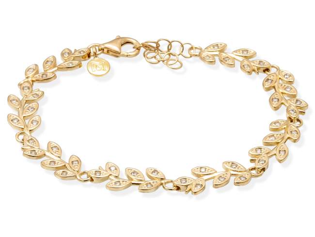 Pulsera HIEDRA  en plata dorada de Marina Garcia Joyas en plata Pulsera de plata de primera ley (925) chapada en oro amarillo de 18kt y circonita blanca. (medida de muñeca: 19,5+3 cm.)