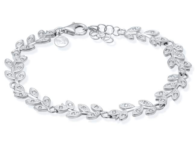 Bracelet HIEDRA  in silver de Marina Garcia Joyas en plata Bracelet in rhodium plated 925 sterling silver with white cubic zirconia. (wrist size: 19,5+3 cm.)