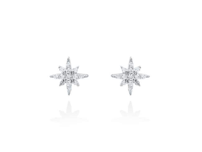 Earrings STELA  in silver de Marina Garcia Joyas en plata Earrings in rhodium plated 925 sterling silver and white cubic zirconia. (size: 1,1 cm.)