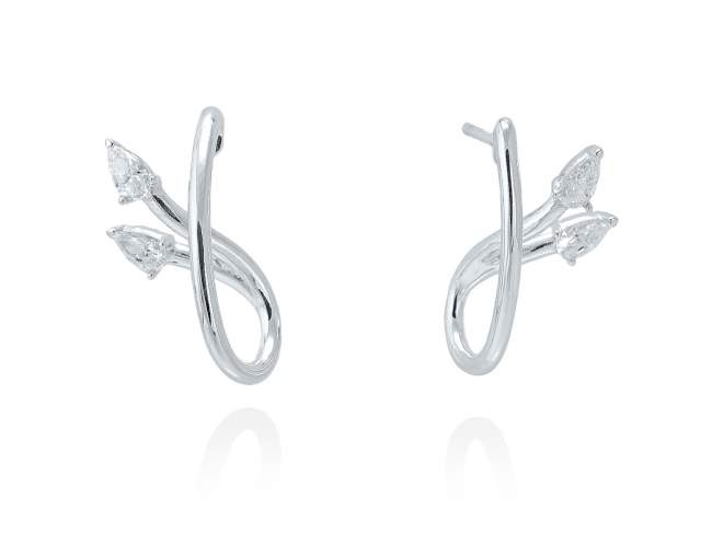 Earrings LIBORNO  in silver de Marina Garcia Joyas en plata Earrings in rhodium plated 925 sterling silver and white cubic zirconia. (size: 2,2 cm.)