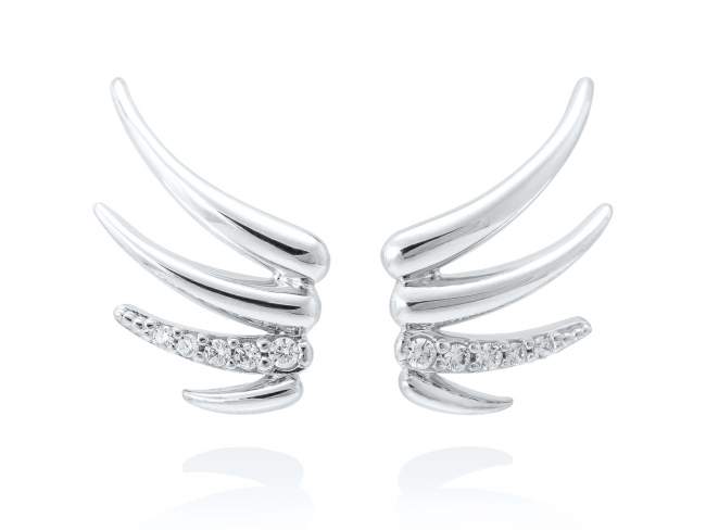 Earrings CATANIA  in silver de Marina Garcia Joyas en plata Earrings in rhodium plated 925 sterling silver with white cubic zirconia. (dimensions of the jewel: 20 x 16 mm.)