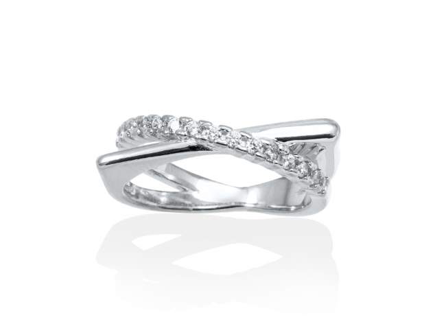 Ring FERRARA  in silver de Marina Garcia Joyas en plata Ring in rhodium plated 925 sterling silver and white cubic zirconia.  