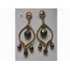 Earrings KLARA Grey in golden silver