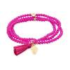 Bracelet ZEN FUCHSIA mit Schädel charme