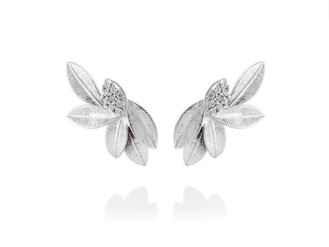 Earrings BOJ  in silver de Marina Garcia Joyas en plata Earrings in rhodium plated 925 sterling silver with white cubic zirconia. (size: 3 x 1,5 cm.)