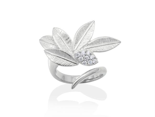 Ring BOJ  in silver de Marina Garcia Joyas en plata Ring in rhodium plated 925 sterling silver with white cubic zirconia.  