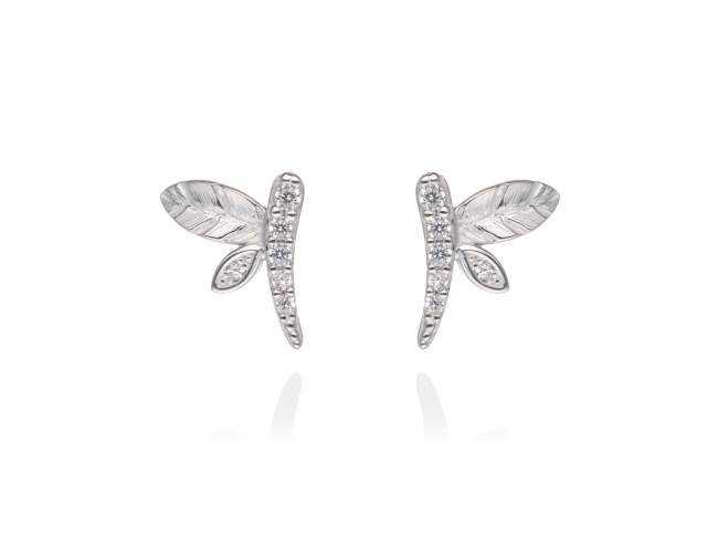 Earrings ALASIA  in silver de Marina Garcia Joyas en plata Earrings in rhodium plated 925 sterling silver with white cubic zirconia. (size: 15 x 13 mm cm.)