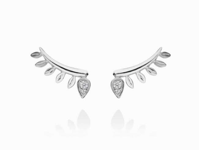 Earrings TIMBERLY  in silver de Marina Garcia Joyas en plata Earrings in rhodium plated 925 sterling silver and white cubic zirconia. (size: 2,3 cm.)