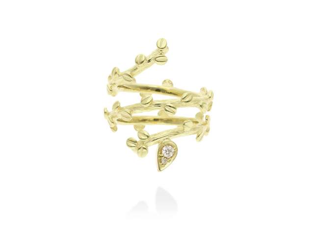 Ring TIMBERLY  in golden silver de Marina Garcia Joyas en plata Ring in 18kt yellow gold plated 925 sterling silver and white cubic zirconia.  