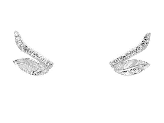 Earrings FIORELLA  in silver de Marina Garcia Joyas en plata Earrings in rhodium plated 925 sterling silver and white cubic zirconia. (size: 20 x 9 mm.)