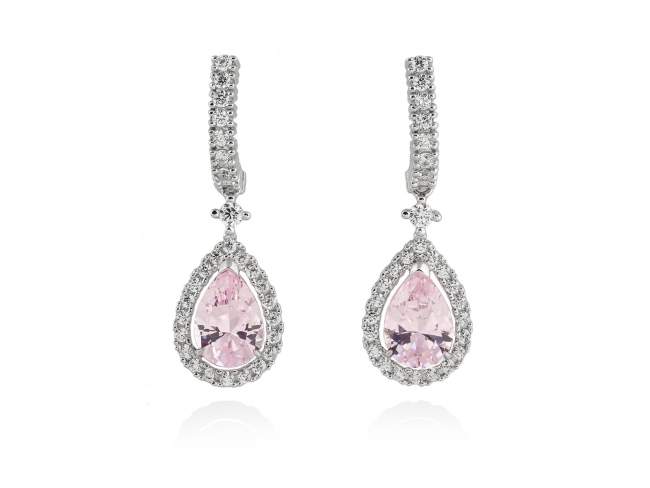 Earrings EVA Pink in silver - Marina Garcia