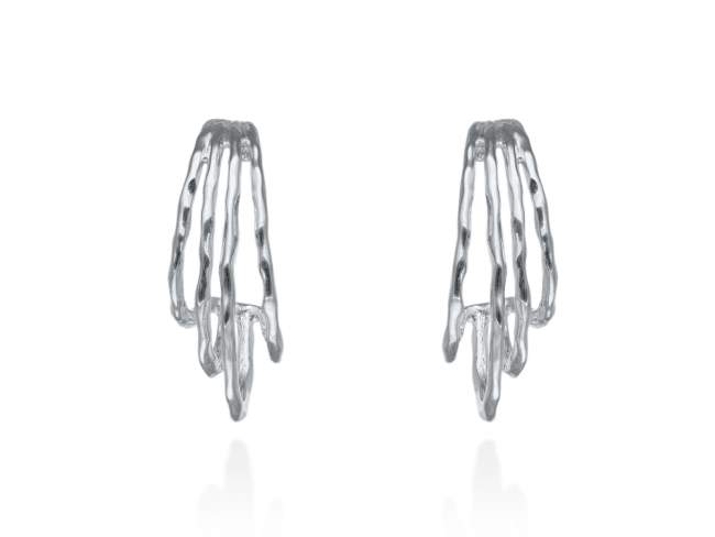 Earrings Flow  in silver de Marina Garcia Joyas en plata Earrings in rhodium plated 925 sterling silver. (size: 33 x 12 mm)