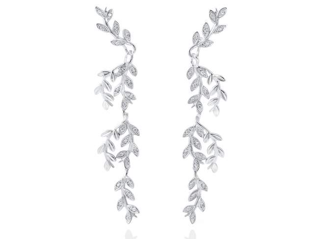 Pendientes HIEDRA  en plata de Marina Garcia Joyas en plata <p>Pendientes de plata de primera ley (925) con baño de rodio con circonita blanca. (largo: 7,5 cm.)</p>