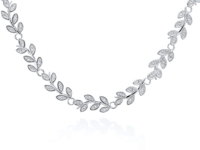 Necklace HIEDRA  in  silver de Marina Garcia Joyas en plata Necklace in rhodium plated 925 sterling silver with white cubic zirconia. (length: 37+7 cm.)