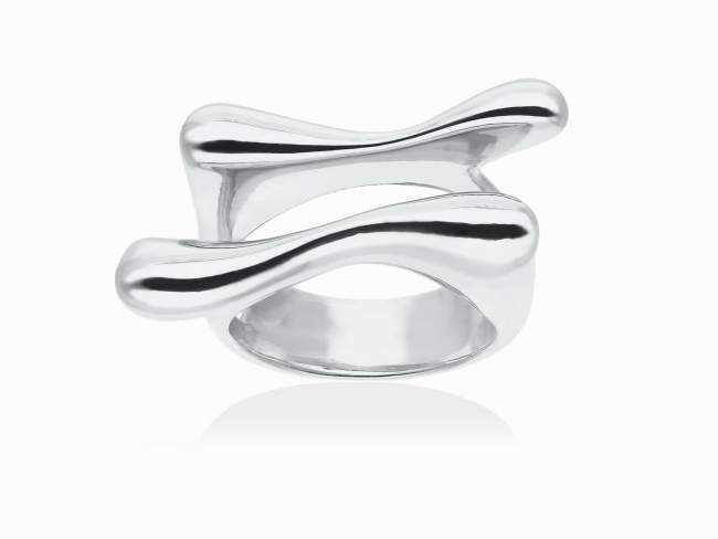 Ring Flow doble  in silver de Marina Garcia Joyas en plata Ring in rhodium plated 925 sterling silver.  