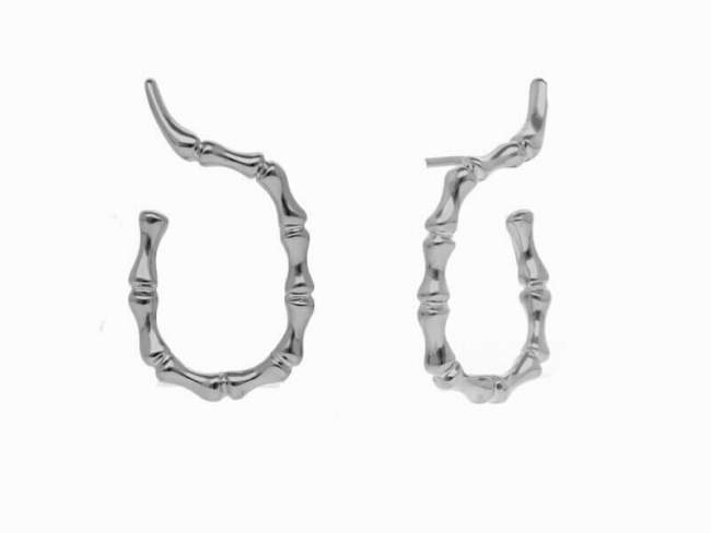 Hoop Earring Flow trepador  in silver de Marina Garcia Joyas en plata Climber Earrings in rhodium plated 925 sterling silver. (size: 3 x 2 cm.)