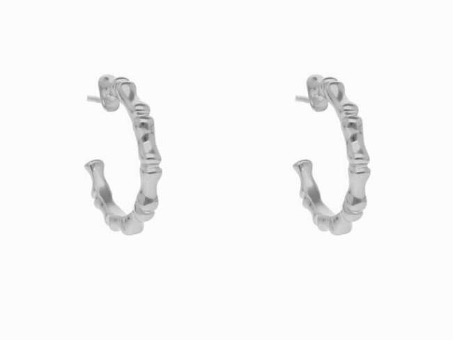 Hoop Earring Flow  in silver de Marina Garcia Joyas en plata Earrings in rhodium plated 925 sterling silver. (external diameter: 2,3 cm.)