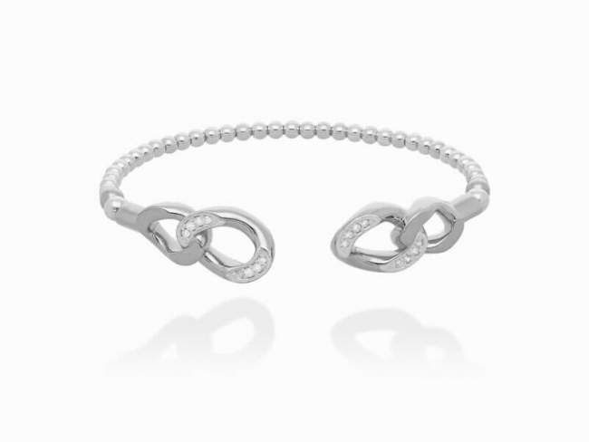 Bracelet Link abierta  in silver de Marina Garcia Joyas en plata Bracelet in rhodium plated 925 sterling silver and white cubic zirconia. (wrist size: 19 cm.)