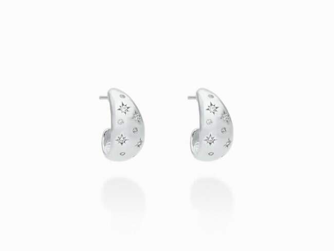 Earrings Chiquita  in silver de Marina Garcia Joyas en plata Earrings in rhodium plated 925 sterling silver with white cubic zirconia.  