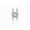 Anillo Galaxy doble verde en plata