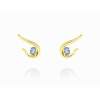 Climber Earring Galaxy curvo blue in golden silver