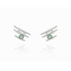 Climber Earring Galaxy triple green in silver