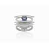 Anillo Galaxy triple azul en plata